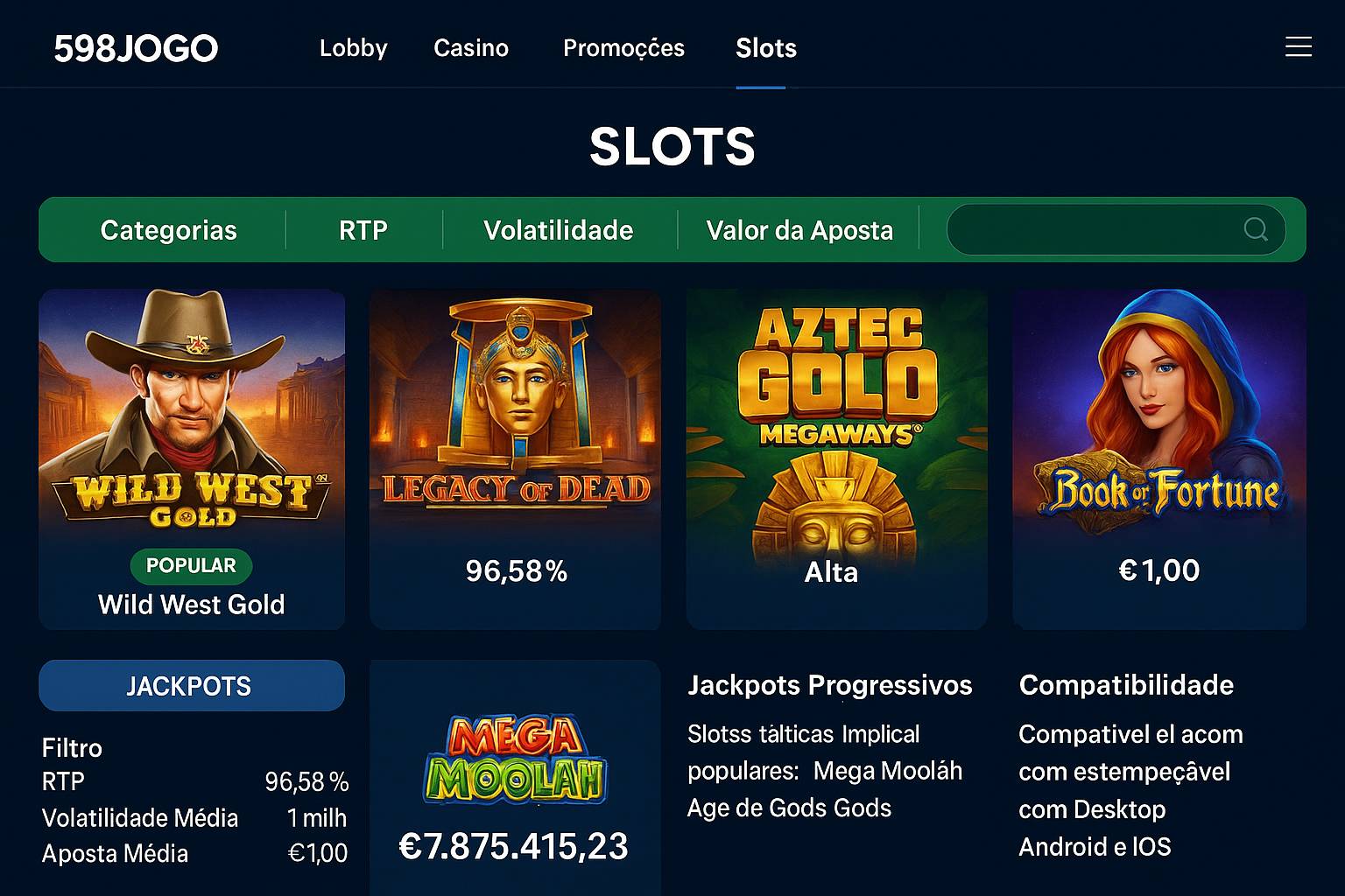 Jogos de Slot no Casino Online 598JOGO